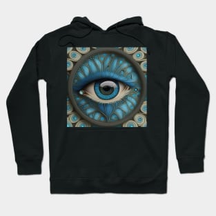 [AI Art] Eye Of Forget-Me-Not, Art Deco Style Hoodie